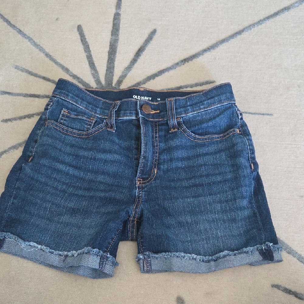 Old Navy Blue Jean Shorts High-Waisted Cuffed